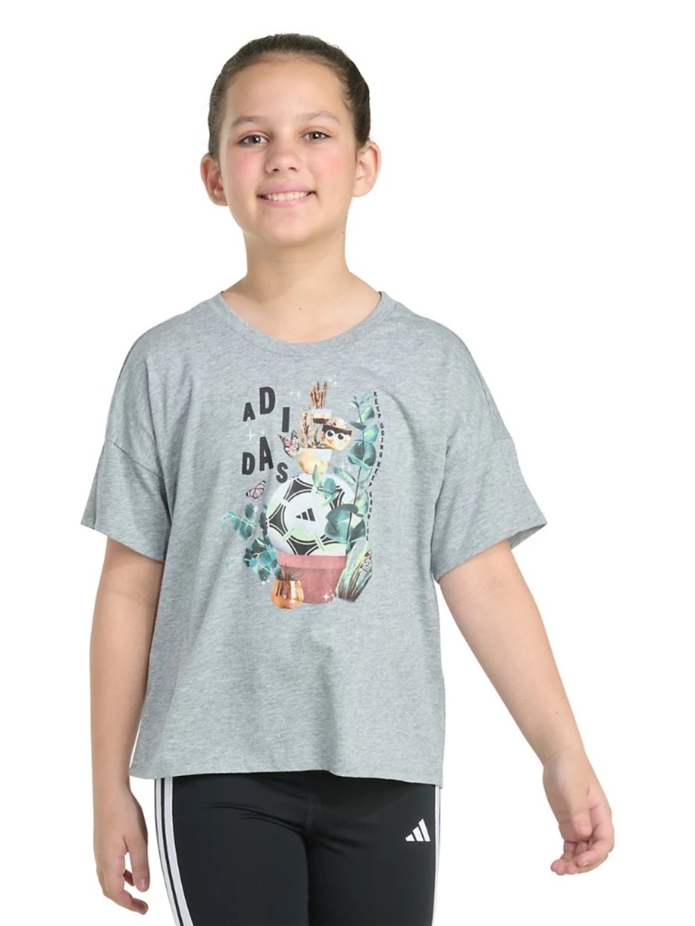 Adidas Girls' Soccer Plant Tee | Girls Size Large